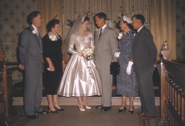 November 22X 1956 Wedding - David Roderick X Jean Jackson with parents